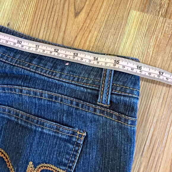 SO Y2K Low-Rise Dark Wash Flare Jeans - Size 7 Long - Picture 4 of 7